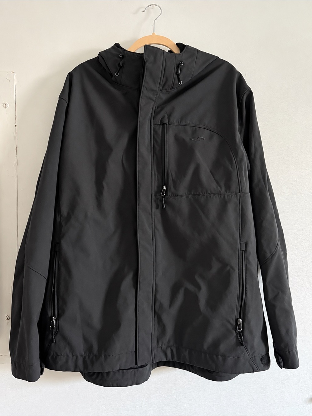 Champion Men's Black Hooded Raincoat - Matte Black Shell